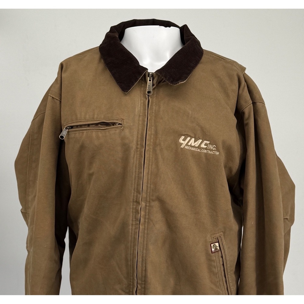 Dri Duck Cheyenne Canvas Work Jacket Mens XL Brown Corduroy Collar Quilt Lined